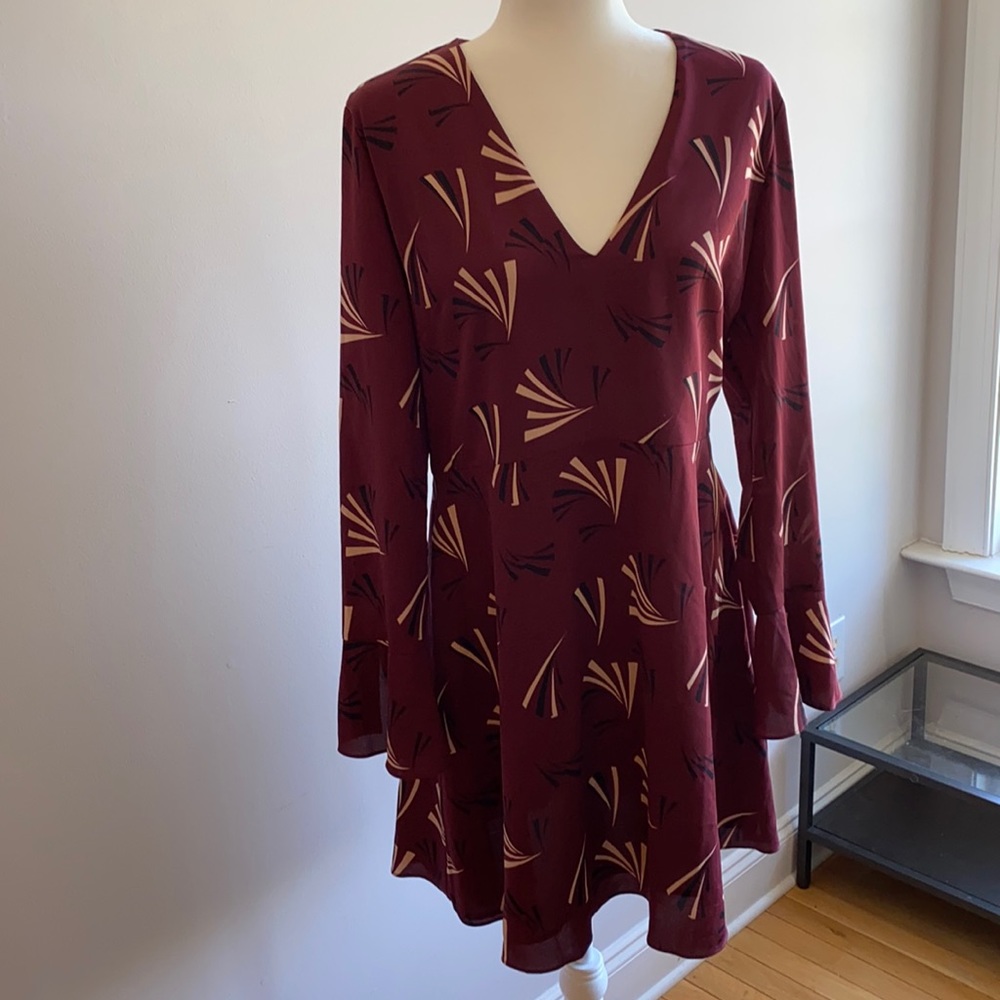 Nordstrom Chelsea28 Maroon Patterned Dress